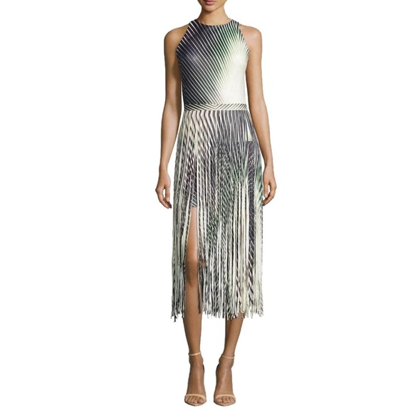 Tamara Mellon Fringe Leather Dress Size 2 NEW - Picture 1 of 10